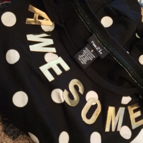 Awesome Sweater Rue21 Sweatshirt Shirt Top Polka Dots Women's Small WOMAN'S - Picture 6 of 11